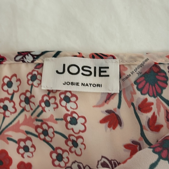 JOSIE NATORI 2-Piece Sleepwear Set cami & capri floral pajama set pink red Sz XL - Picture 9 of 17